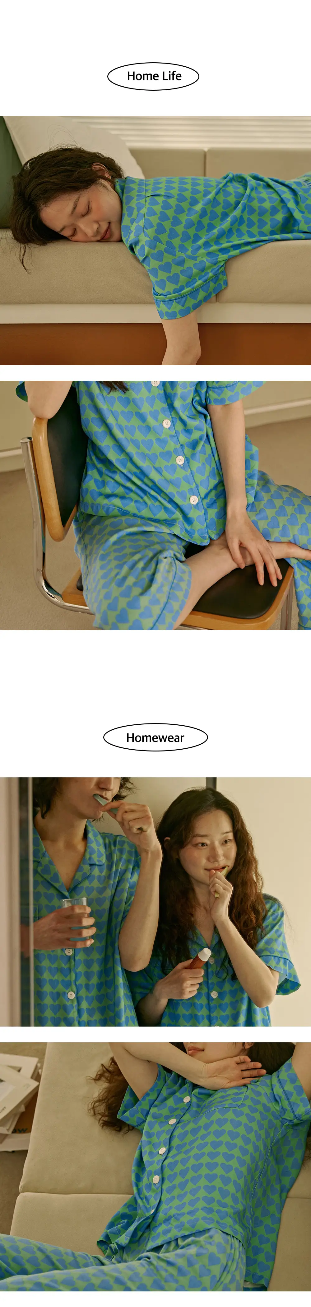 보웰 [BWTZ] 데이오프 비스코스 100% 파자마 반소매세트 블루하트 3종 상세페이지 9